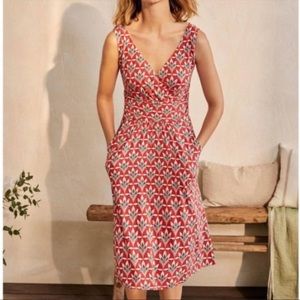 Boden Effie Jersey Dress / US 8R / Red Palm Print